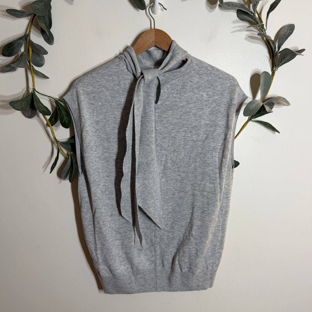 NWT Zara Gray Tie Neck Sweater